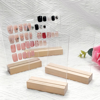 Nail Display Board Transparent Acrylic Nails Art ToolsIns Log Display Stand Desktop Wear Nail Works Live Background Storage
