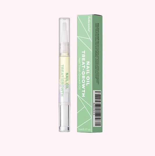 Nail oil treatment with packaging on a white background