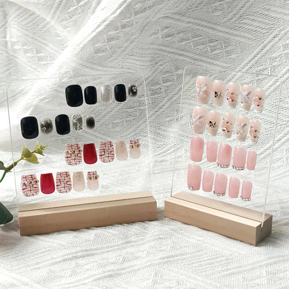 Nail Display Board Transparent Acrylic Nails Art ToolsIns Log Display Stand Desktop Wear Nail Works Live Background Storage