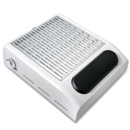 White electronic Nail Dust Collector with a grid-like pattern on a white background