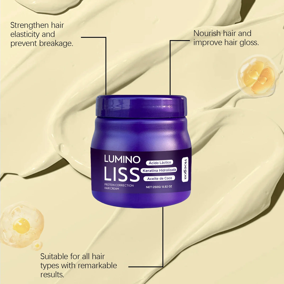 Anti Frizz Hair Cream – Keratin Repair & Smooth