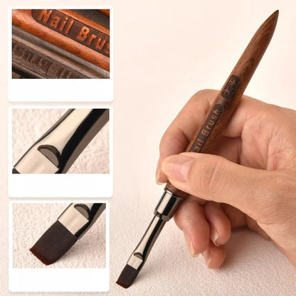 Nails Art Liner Brushes Wooden Handle Phototherapy Acrylic UV Gel Brush for Elongated Lines Painting Professional Manicure Tool