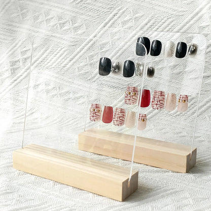 Nail Display Board Transparent Acrylic Nails Art ToolsIns Log Display Stand Desktop Wear Nail Works Live Background Storage