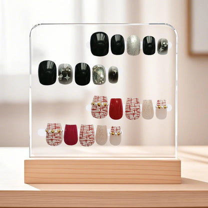 Nail Display Board Transparent Acrylic Nails Art ToolsIns Log Display Stand Desktop Wear Nail Works Live Background Storage