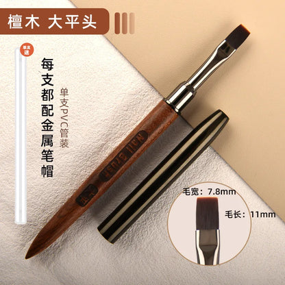 Nails Art Liner Brushes Wooden Handle Phototherapy Acrylic UV Gel Brush for Elongated Lines Painting Professional Manicure Tool