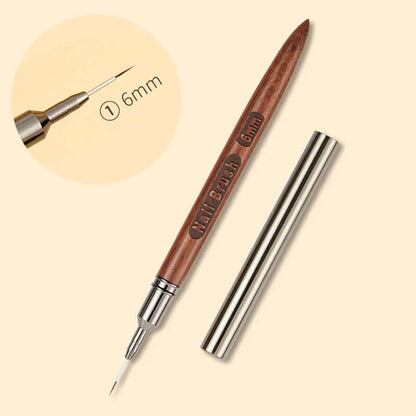 Nails Art Liner Brushes Wooden Handle Phototherapy Acrylic UV Gel Brush for Elongated Lines Painting Professional Manicure Tool