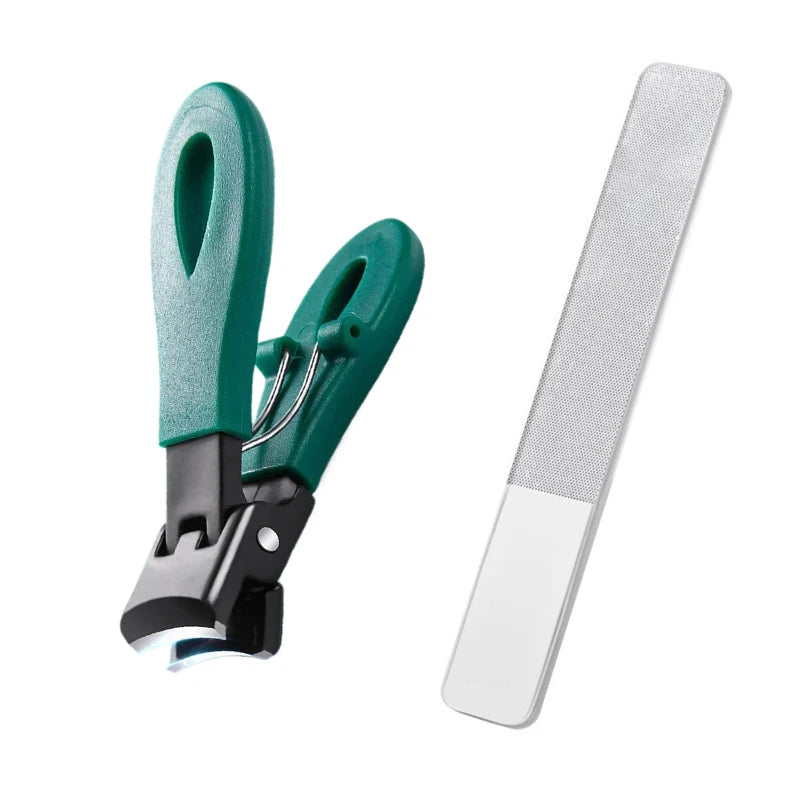 Portable Ultra Sharp Nail Clippers Stainless Steel Wide Jaw Opening Anti Splash Toe Nail Clippers Adult Thick Nails Large Open