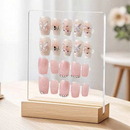 Nail Display Board Transparent Acrylic Nails Art ToolsIns Log Display Stand Desktop Wear Nail Works Live Background Storage