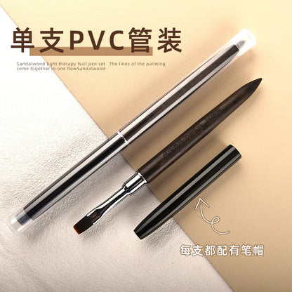 Nails Art Liner Brushes Wooden Handle Phototherapy Acrylic UV Gel Brush for Elongated Lines Painting Professional Manicure Tool